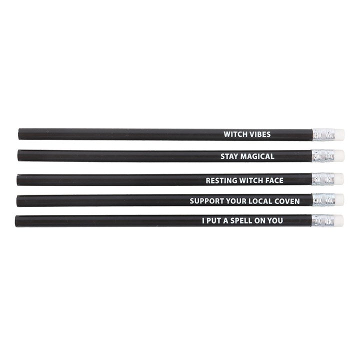The Coven Club Set of 5 Witchy Pencils